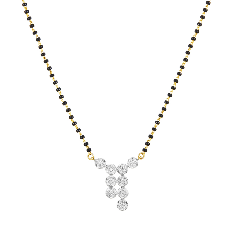 18K White and Yellow Gold and Diamond Mangalsutra & Earring Set